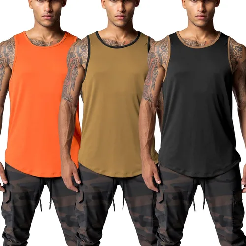 Vista 2 de Mlgaril Camiseta sin mangas para hombre, de secado rápido, para gimnasio, ligera, transpirable, para entrenamiento, fisicoculturismo, fitness