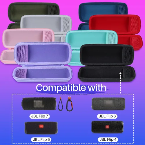 Vista 3 de Funda rígida compatible con JBL Flip 7 6 5 4 Altavoz portátil impermeable (funda negra)