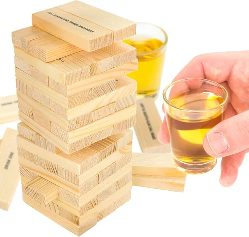 Vista 3 de Fairly Odd Novelties Dunken Blocks Shot Glass Juego de beber, una torre de diversión!