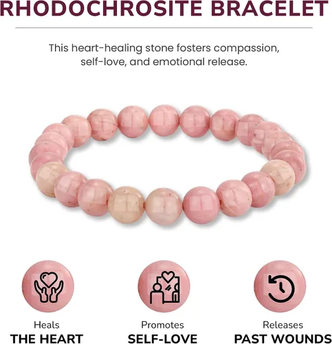 Vista 57 de Crystal Vibe Pulseras de cuentas de 0.315 in para mujeres y hombres, pulseras de cristal con piedras preciosas naturales, tamaño elástico ajustable