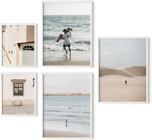 Vista 26 de HAUS AND HUES Portarretratos para pared, juego de 5 marcos de fotos negros, collage de marcos de fotos, marcos de fotos a granel, marcos de fotos