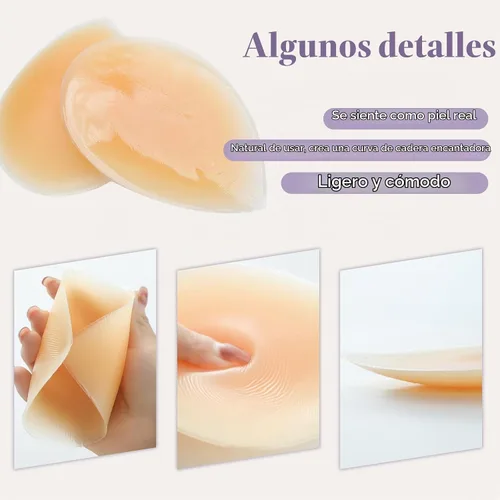Vista 3 de Almohadillas de silicona adhesivas para caderas para mujer - Almohadillas reutilizables elevadoras de glúteos, almohadillas adhesivas para glúteos