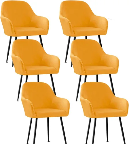 Vista 9 de Fundas protectoras de terciopelo elástico para sillas de comedor con brazos y respaldo curvado pequeño, juego de 6/4/2 para cocina, oficina, hogar