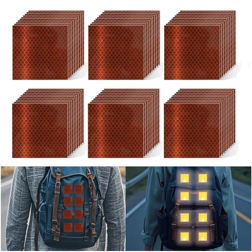 Vista 81 de Pegatinas reflectantes 1 pulgada de diámetro Redondas Reflectoras, Cinta adhesiva impermeable al aire libre de alta visibilidad (80 piezas)
