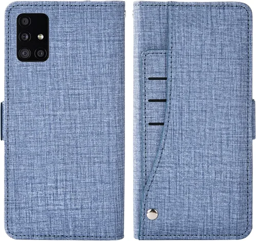 Vista 6 de Asuwish Funda tipo cartera compatible con Samsung Galaxy A71 4G, protector de pantalla de vidrio templado y funda de piel con tapa para tarjetas