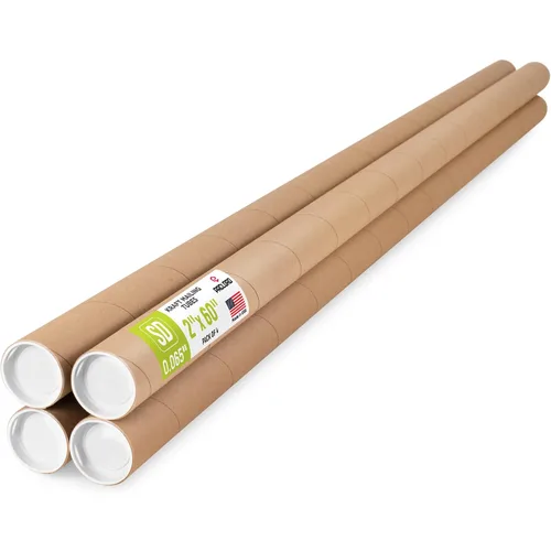 Vista 29 de Tubo de cartón reforzado de 2 x 18 pulgadas, paquete de 4 tubos con 8 tapas, seguro aprobado por USPS, ideal para envío y almacenamiento