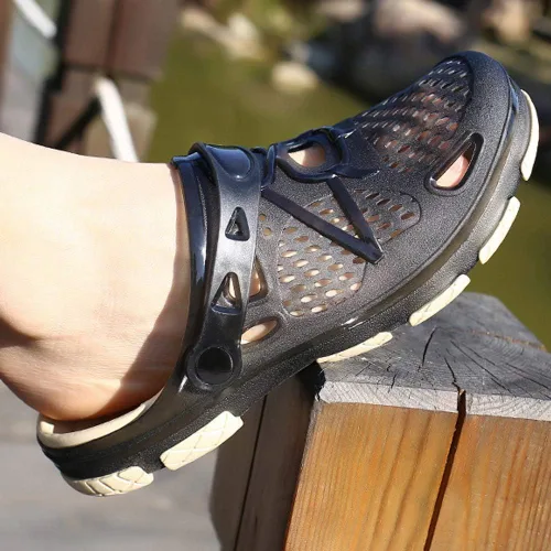 Vista 3 de beister Zuecos para hombre antideslizantes zapatos de agua con correa ajustable, mulas ligeras sin cordones para jardín, cocina, exteriores, playa