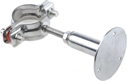 Vista 5 de Quluxe 2 soportes de tubo de montaje en pared de acero inoxidable para montaje en techo, soporte de tubo ajustable para tubo de 1-1/2 pulgadas