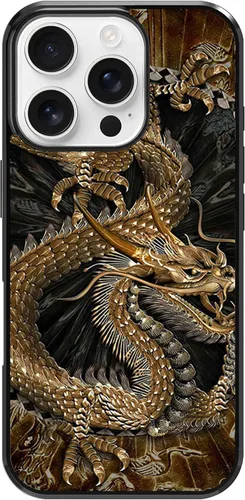 Vista 61 de Funda para iPhone Air - Funda de teléfono con patrón de dragón dorado chino - Funda de TPU con protección de absorción de impactos