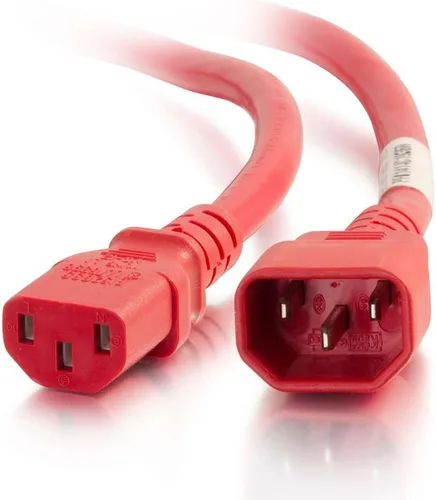 Vista 44 de Cable de alimentación C2G, cable de extensión corto, cable de extensión de alimentación, cable de alimentación de bloqueo, 10A, 250V, negro, 1 pie