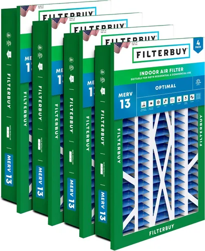 Vista 14 de Filterbuy Filtro de aire 10x17x2 MERV 13 Defensa Óptima contra Humo y Alergias (Paquete de 4), Filtros Exteriores Plisados Electrostáticos