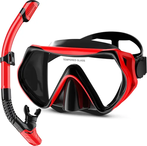 Vista 19 de Snorkeling Gear, Dry Snorkel Set180° Panoramic Wide View,Anti-Fog Scuba Diving Mask, Professional Snorkeling Gear for Free Breathing, Swimming