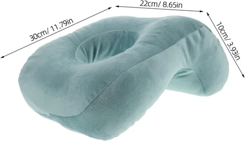 Vista 2 de Almohada de masaje azul para cama Almohada de dormir boca abajo con soporte de brazo Almohada de espuma viscoelástica para siesta
