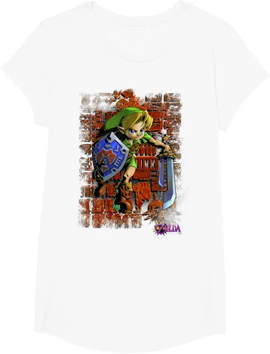 Vista 16 de Legend of Zelda Majoras Mask Link Action Retrato Camiseta Negro