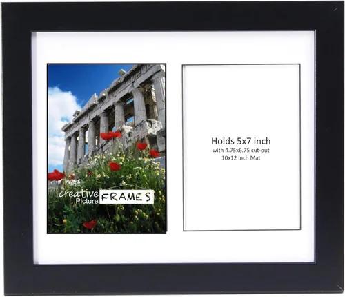 Vista 21 de Creative Picture Frames Marco de Fotos Negro con 2 Aberturas de Vidrio que Contiene Fotografías de 5 por 7 Pulgadas con Paspartú Negro de 10X12