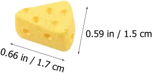 Vista 2 de TOYANDONA 100 piezas de queso de cocina en miniatura, modelos de queso artificiales, triángulo de simulación, figuras de comida de pastel de queso
