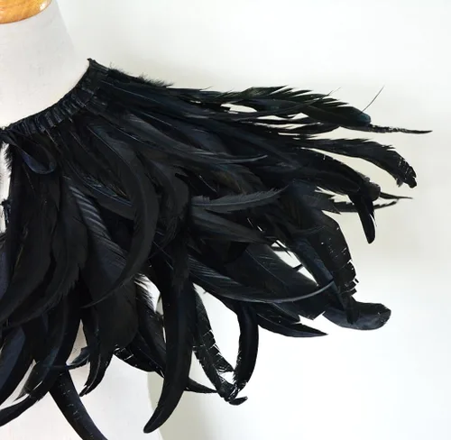Vista 5 de L'VOW - Disfraz gótico de plumas negras para hombre
