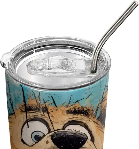 Vista 6 de Regalos de oso de 20 onzas para los amantes de los osos, regalos de café para los amantes del café, divertidos, frescos, lindos vasos de oso, taza