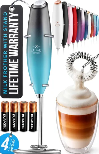 Vista 73 de Zulay Kitchen Potente varita espumadora de leche con 2 baterías Duracell – Mezclador de bebidas portátil ultrarrápido – Máquina de espuma eléctrica