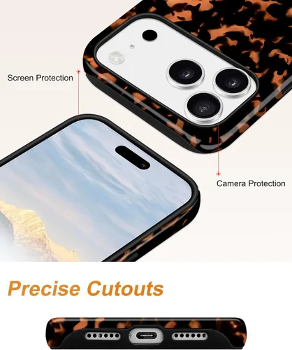 Vista 402 de Jusy Funda compatible con MagSafe con estampado de caparazón de tortuga marrón para iPhone 7/8/SE, cubierta protectora de TPU suave magnética