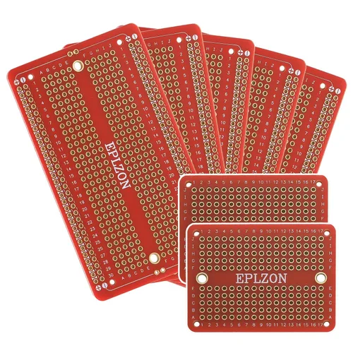Vista 9 de Tablero de pan soldable PCB Placa de circuito impreso chapada en oro para proyectos electrónicos de bricolaje Aplicable a proyectos de soldadura