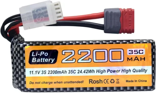 Vista 4 de sea jump Batería Lipo de 11.1 V 2200 mAh 35C 3S con enchufe en T y cable de carga USB adecuado para MJX H16P H16E H16GT H16BM H16PL 14301 RC Car