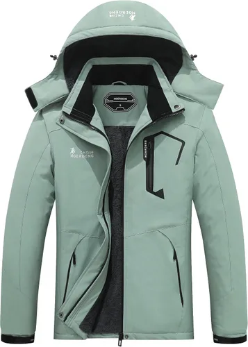 Vista 24 de MOERDENG Chaqueta de esquí para mujer, abrigo cálido de invierno Rosered Camo