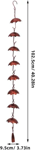 Vista 2 de Campana de cadena de lluvia de hierro marrón para desagüe decorativo