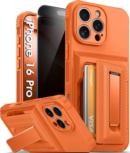 Vista 11 de Oneagle Funda tipo cartera para iPhone 16 Pro Max con tarjetero y soporte