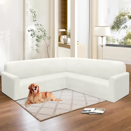 Vista 44 de HDCAXKJ Fundas de sofá seccional de esquina de terciopelo elástico en forma de L, juego de fundas deslizantes suaves y gruesas en forma de U