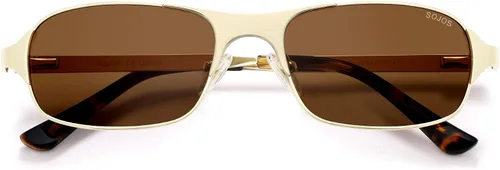 Vista 2 de SOJOS Retro Rectangle Polarized Sunglasses for Men Women, 70s 80s Vintage Small Square Sunnies SJ1267