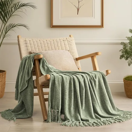 Vista 31 de EverGrace - Manta de punto de felpilla para sofá, 50 x 60 pulgadas, color beige