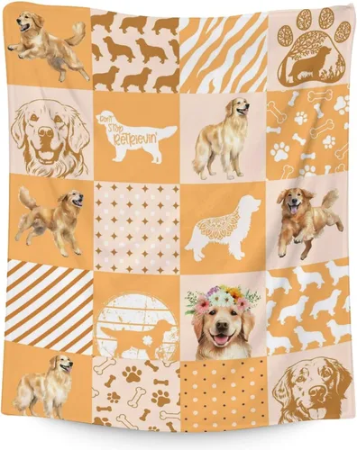 Vista 19 de Golden Retriever - Manta para niñas, tamaño de regazo de 30 x 40 pulgadas, manta de felpa suave y mullida, manta colorida y linda para sala de estar