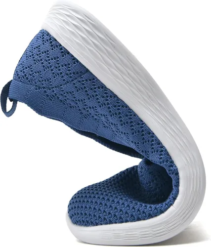 Vista 7 de poemlady Women's Slip on Loafer Shoes - Mesh Casual Ballet Flat Nurse Walking Sneakers Knit Round Toe Casual Memory Foam Shoes 190501
