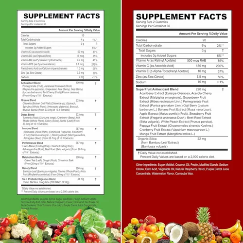 Vista 25 de VITINITY Super Greens - Gomitas multivitamínicas Hechas con 30 superalimentos reales, verduras, hierbas, frutas para adultos y niños para aumentar