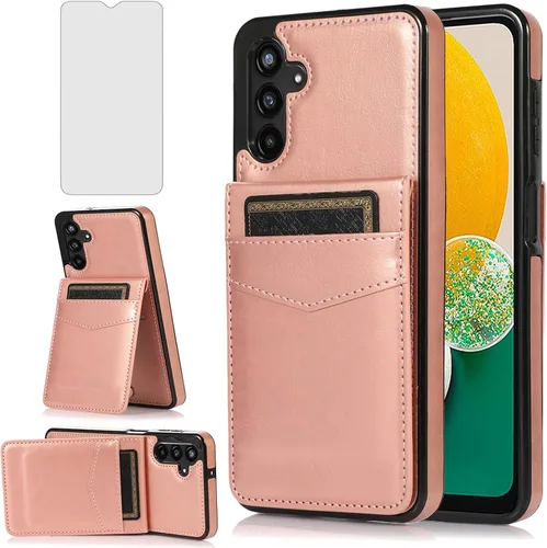 Vista 9 de Asuwish Funda de teléfono para Samsung Galaxy A13 5G con protector de pantalla de vidrio templado, soporte para tarjetas de crédito, soporte
