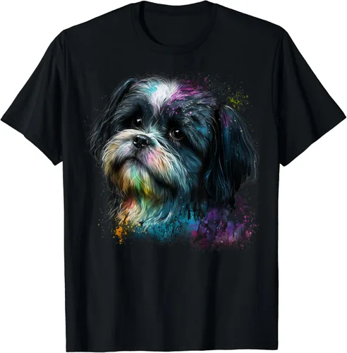 Vista 2 de Linda camiseta Shih Tzu Dog on Shih Tzu Lover, Negro