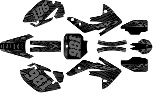 Vista 3 de Kit de gráficos para Honda CRF 150R (2007-2023) serie Twitch azul 09 mil – Dirt Bike - Kit de calcomanías gráficas de carreras personalizadas, sin