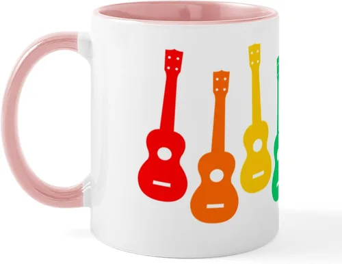 Vista 39 de CafePress Peace Love - Taza de café de cerámica para ukelele (11 oz (11.0 fl oz)