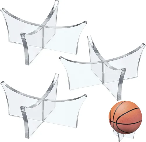 Vista 9 de CANIPHA Soporte de bola de acrílico - Soporte de exhibición para fútbol, baloncesto, fútbol, voleibol, rugby y más - Escaparate de trofeos