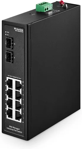 Vista 12 de MokerLink Interruptor PoE industrial de 5 puertos Gigabit con batería solar UPS, entrada DC9V-54V a salida DC48V, IEEE802.3af/at PoE, tamaño mini