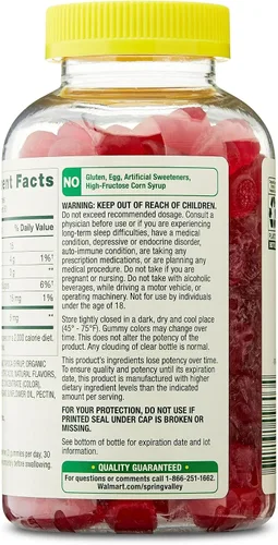 Vista 9 de SUREFECT Spring Valley - Gomitas de melatonina – 5 mg por porción, apoyo para dormir, sabor fresa, organizador de 60