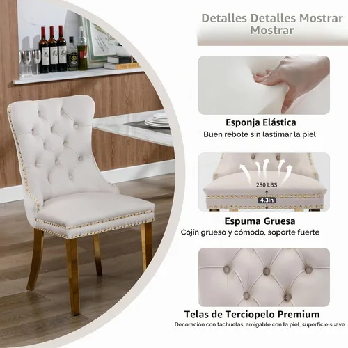 Vista 4 de Juego de mesa de comedor de cristal moderno de mediados de siglo para 4, 63 pulgadas, juego de comedor rectangular grande de lujo con parte superior