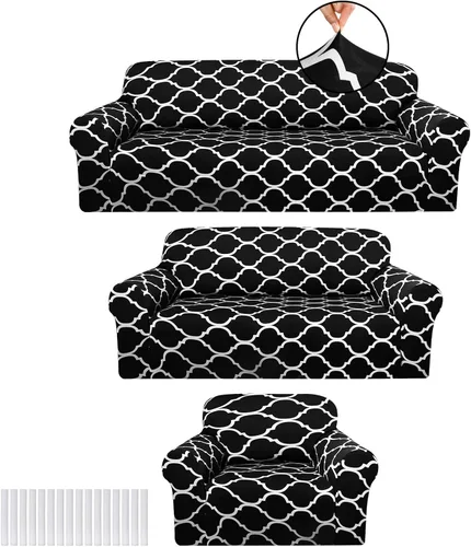 Vista 19 de Peryiter Juego de 1 funda de sofá gris oscuro para sala de estar, fundas de muebles para sofá y sofás, funda de sofá biplaza o sillón, protector