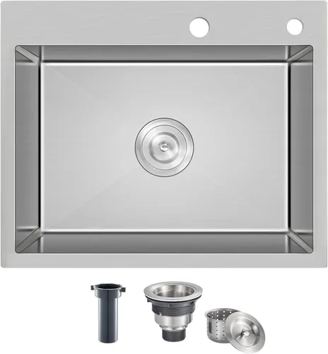 Vista 12 de Fregadero de barra empotrable de 13 × 15 pulgadas negro - Fregadero de cocina pequeño de montaje superior de un solo cuenco, hecho a mano de acero