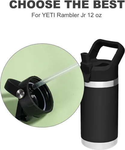 Vista 4 de Juego de pajitas para botella Yeti Rambler 6 popotes y 1 cepillo de limpieza Pajitas de repuesto reutilizables compatibles con YETI Rambler Jr 12