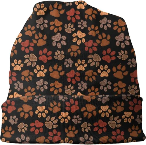 Vista 4 de Gorro de punto con diseño de calavera de azúcar y flores, para adultos, cálido, holgado, regalo para hombres y mujeres