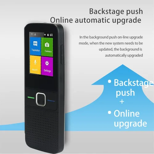 Vista 6 de Dispositivo de traductor de idiomas, dispositivo de traductor instantáneo portátil compatible con WiFi/Bluetooth/Offline bidireccional en tiempo