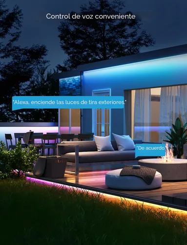 Vista 4 de Govee Tira de luces LED para exteriores, 32.8 pies, luces inteligentes para exteriores que funcionan con Alexa y Google Assistant, control