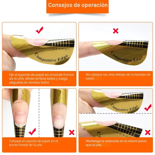 Vista 5 de 200 formas de uñas para gel constructor, formas de extensión de uñas autoadhesivas AHIER para bricolaje en casa, suministros profesionales de arte